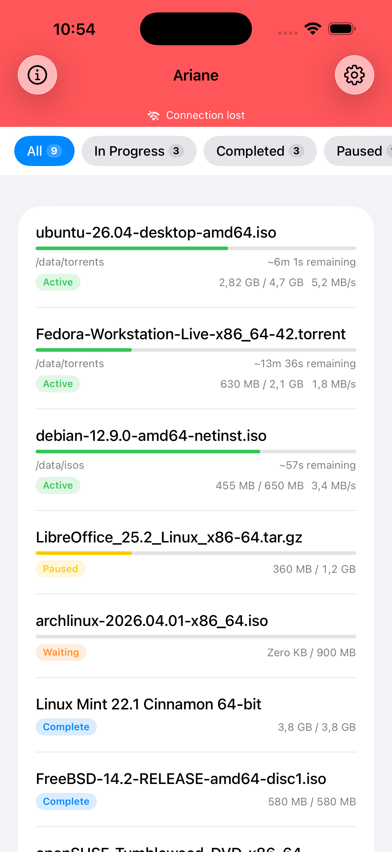 Connection lost state